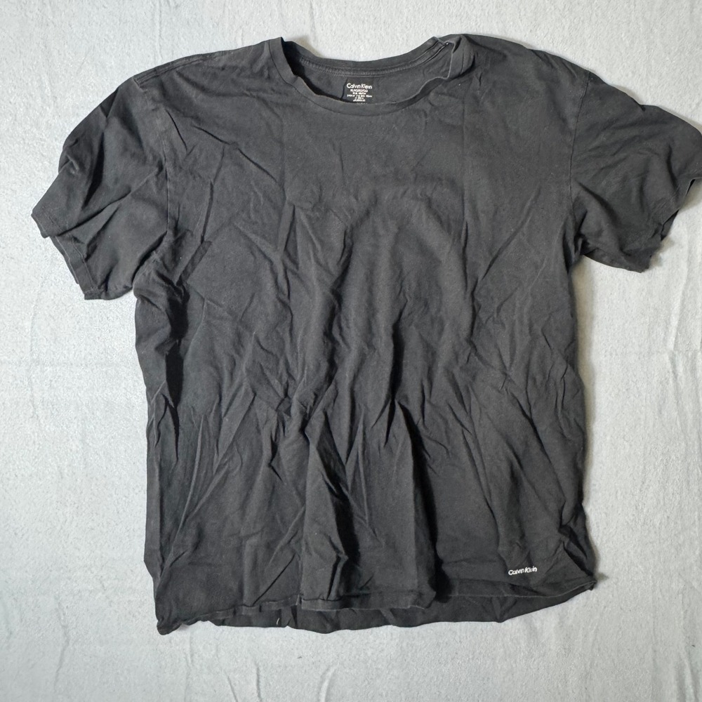 Calvin Klein Crewneck Mens T-Shirt XL Black Good Logo NU13320